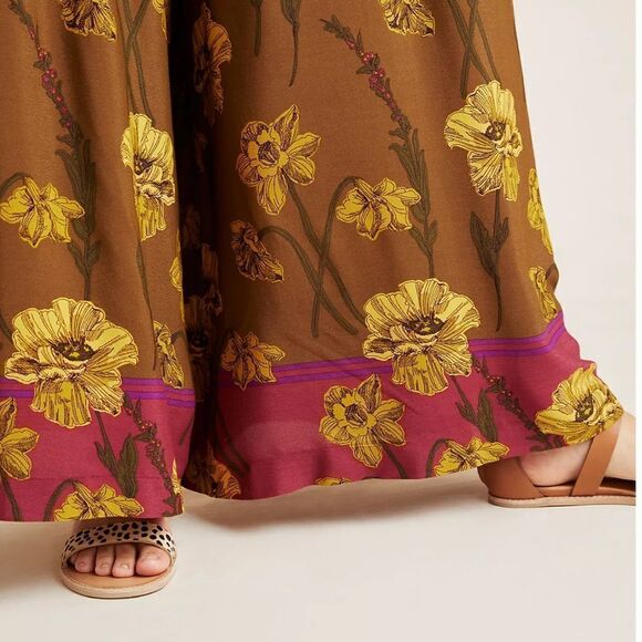 Anthropologie Maeve Terrace Floral Pants size 14 000100 - Picture 2 of 10